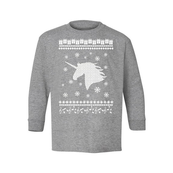 Awkward Styles Xmas Long Sleeve Shirt for Kids Youth Boys Girls White Christmas Unicorn Shirt