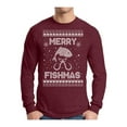 thumbnail image 1 of Awkward Styles Xmas Merry Fishmas Christmas Sweater Long Sleeve T-shirt For Men, 1 of 4