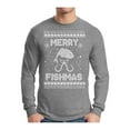 thumbnail image 1 of Awkward Styles Xmas Merry Fishmas Christmas Sweater Long Sleeve T-shirt For Men, 1 of 4