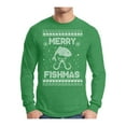 thumbnail image 1 of Awkward Styles Xmas Merry Fishmas Christmas Sweater Long Sleeve T-shirt For Men, 1 of 4