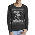 thumbnail image 1 of Awkward Styles Xmas Merry Fishmas Christmas Sweater Long Sleeve T-shirt For Women, 1 of 3