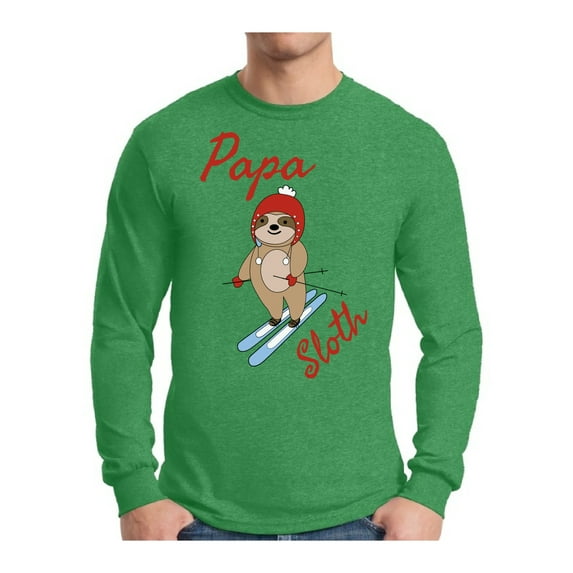 Awkward Styles Xmas Papa Sloth Christmas Sweater Long Sleeve T-shirt For Men