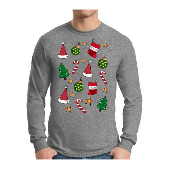Awkward Styles Xmas Pattern Ugly Christmas Sweater Long Sleeve T-shirt For Men