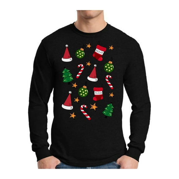 Awkward Styles Xmas Pattern Ugly Christmas Sweater Long Sleeve T-shirt For Men