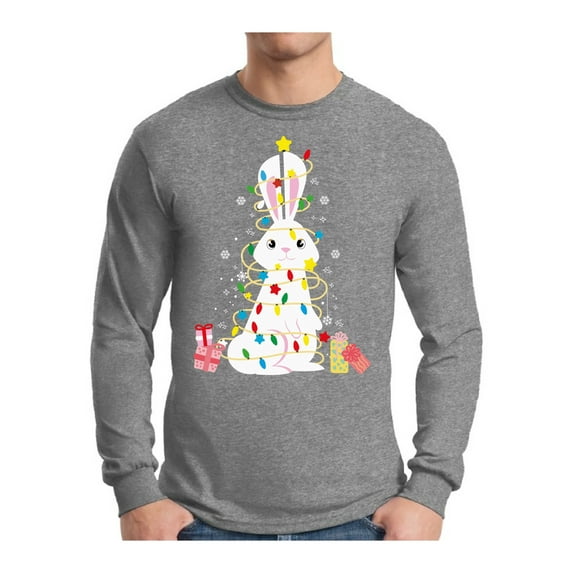 Awkward Styles Xmas Rabbit Christmas Sweater Long Sleeve T-shirt For Men