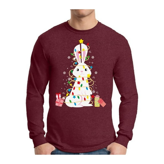 Awkward Styles Xmas Rabbit Christmas Sweater Long Sleeve T-shirt For Men