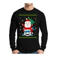 thumbnail image 1 of Awkward Styles Xmas Santa Shark Christmas Sweater Long Sleeve T-shirt For Men, 1 of 4
