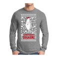 thumbnail image 1 of Awkward Styles Xmas Shark in Hat Christmas Sweater Long Sleeve T-shirt For Men, 1 of 4