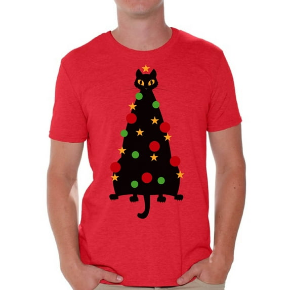 Awkward Styles Xmas Shirts for Men Christmas Cat T-Shirt