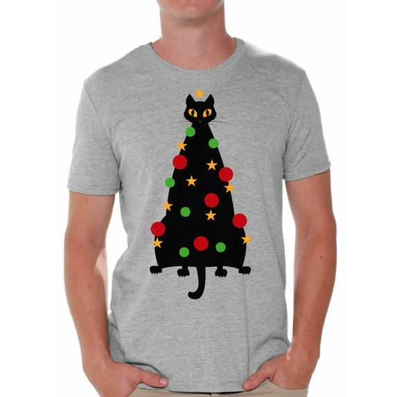 Awkward Styles Xmas Shirts for Men Christmas Cat T-Shirt