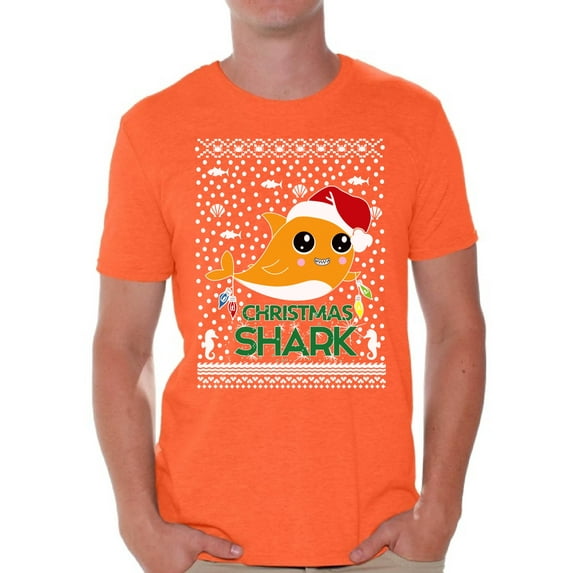 Awkward Styles Xmas Shirts for Men Christmas Cute Shark T-Shirt