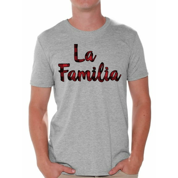 Awkward Styles Xmas Shirts for Men Christmas La Familia Plaid T-Shirt