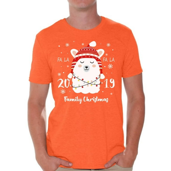 Awkward Styles Xmas Shirts for Men Christmas Llama T-Shirt