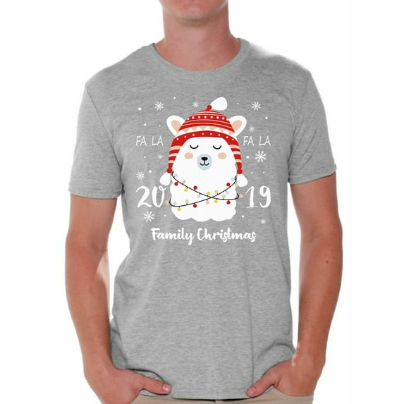 Awkward Styles Xmas Shirts for Men Christmas Llama T-Shirt