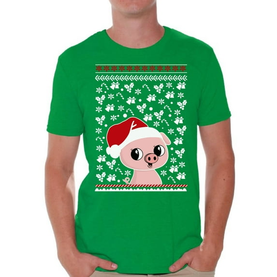 Awkward Styles Xmas Shirts for Men Christmas Piggy T-Shirt