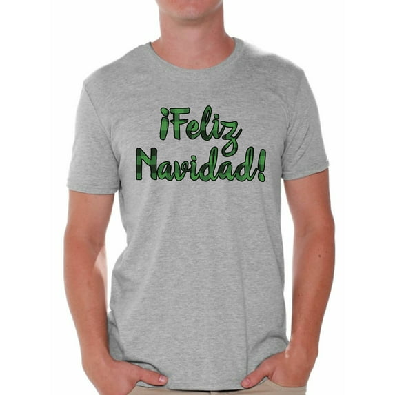 Awkward Styles Xmas Shirts for Men Christmas Plaid Feliz Navidad T-Shirt