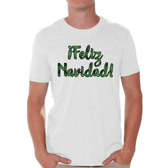 Awkward Styles Xmas Shirts for Men Christmas Plaid Feliz Navidad T-Shirt