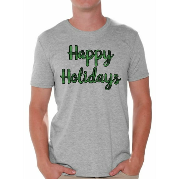 Awkward Styles Xmas Shirts for Men Christmas Plaid Happy Holidays T-Shirt