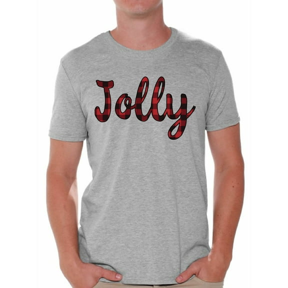 Awkward Styles Xmas Shirts for Men Christmas Plaid Jolly T-Shirt