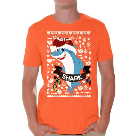 Awkward Styles Xmas Shirts for Men Christmas Shark T-Shirt