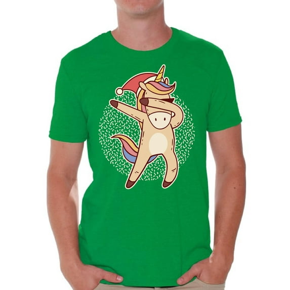 Awkward Styles Xmas Shirts for Men Christmas Unicorn T-Shirt