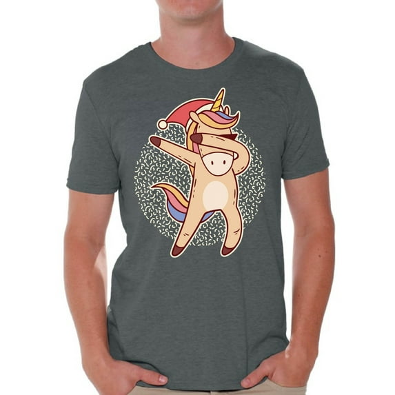 Awkward Styles Xmas Shirts for Men Christmas Unicorn T-Shirt