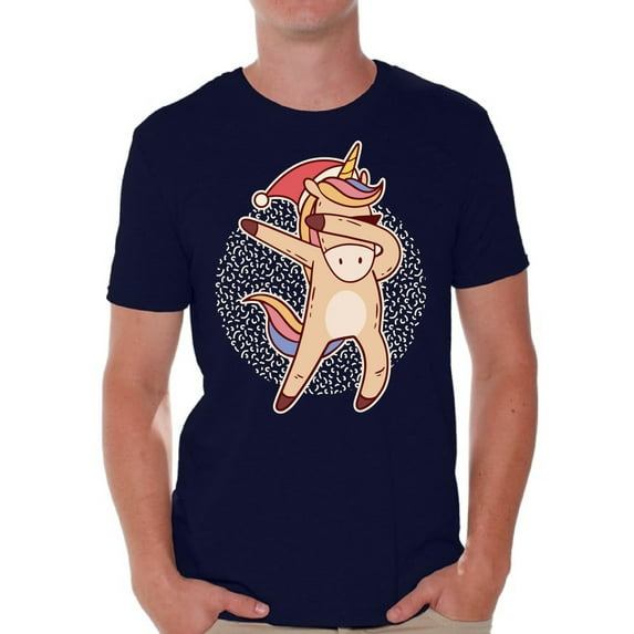 Awkward Styles Xmas Shirts for Men Christmas Unicorn T-Shirt