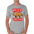 thumbnail image 1 of Awkward Styles Xmas Shirts for Men Wake Me Up When It's Christmas Sloth T-Shirt, 1 of 4