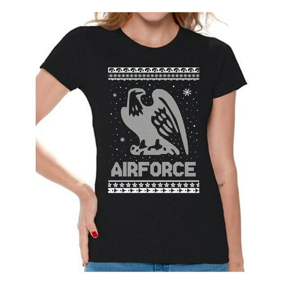 Awkward Styles Xmas Shirts for Women Christmas Airforce T-Shirt