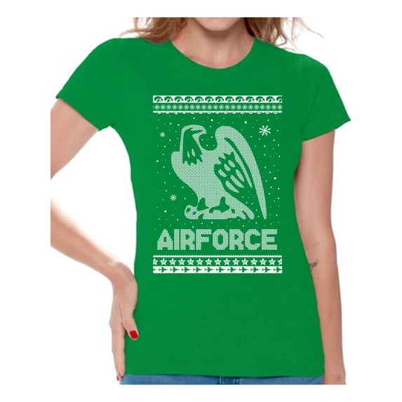 Awkward Styles Xmas Shirts for Women Christmas Airforce T-Shirt