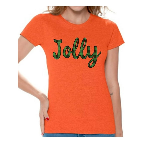Awkward Styles Xmas Shirts for Women Christmas Jolly Plaid T-Shirt