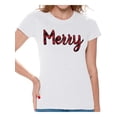 thumbnail image 1 of Awkward Styles Xmas Shirts for Women Christmas Merry Plaid T-Shirt, 1 of 4