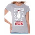 thumbnail image 1 of Awkward Styles Xmas Shirts for Women Christmas Shark in Hat T-Shirt, 1 of 4