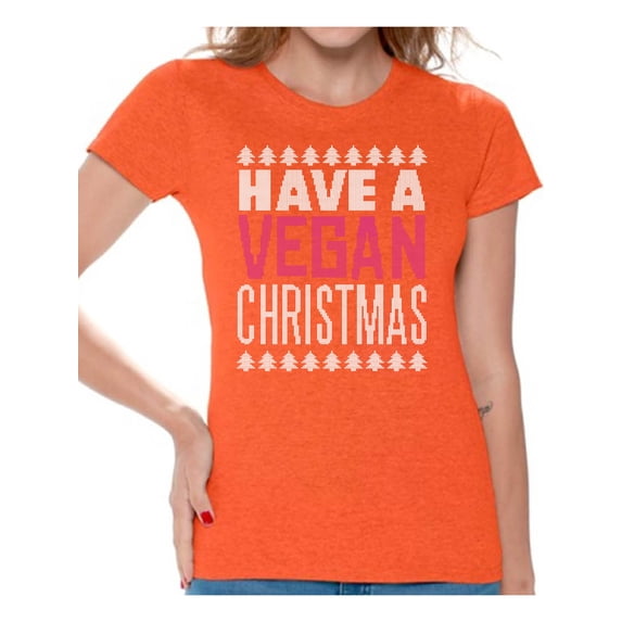 Awkward Styles Xmas Shirts for Women Have A Vegan Christmas T-Shirt