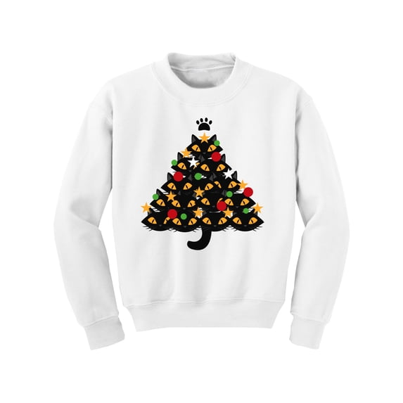 Awkward Styles Xmas Sweater for Boys Girls Kids Youth Cats Christmas Tree Sweatshirt