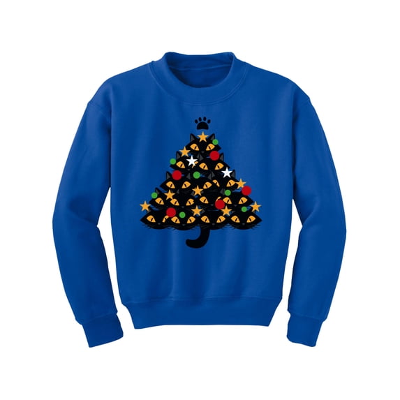 Awkward Styles Xmas Sweater for Boys Girls Kids Youth Cats Christmas Tree Sweatshirt