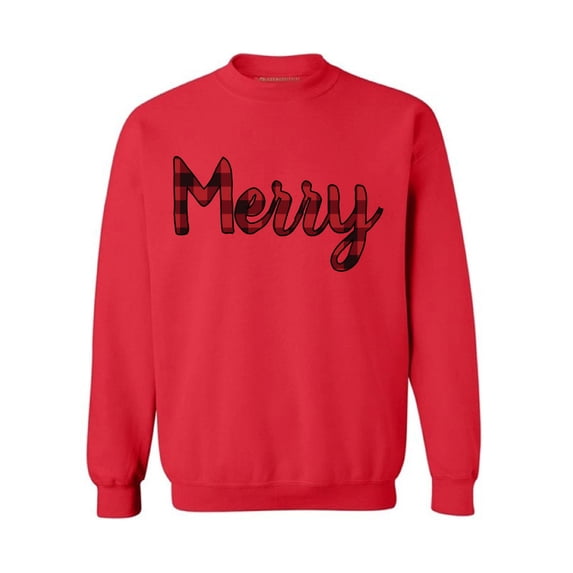 Awkward Styles Xmas Sweatshirt Christmas Merry Plaid Sweater