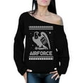 thumbnail image 1 of Awkward Styles Xmas Sweatshirt Off Shoulder Christmas Airforce Sweater, 1 of 4
