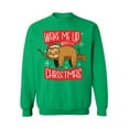 thumbnail image 1 of Awkward Styles Xmas Sweatshirt Wake Me Up When It's Christmas Sloth Sweater, 1 of 5