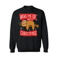 thumbnail image 1 of Awkward Styles Xmas Sweatshirt Wake Me Up When It's Christmas Sloth Sweater, 1 of 5