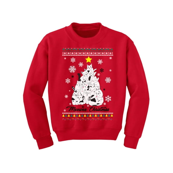 Awkward Styles Xmas Sweatshirt for Boys Girls Kids Youth Meowee Christmas Sweater