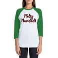 thumbnail image 1 of Awkward Styles Xmas T-Shirt Christmas Feliz Navidad Plaid Raglan Shirt Unisex, 1 of 1