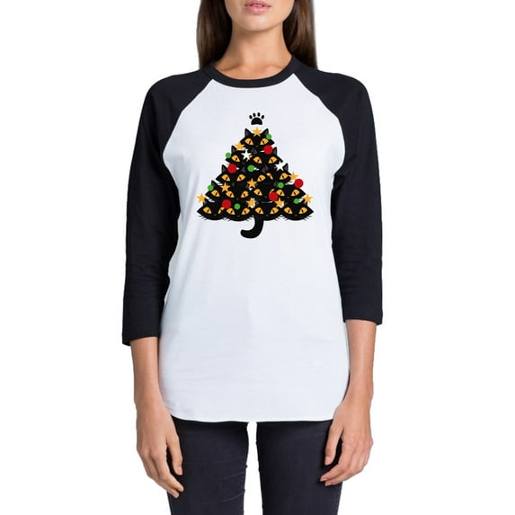 Awkward Styles Xmas T-Shirt Christmas Tree Raglan Shirt Unisex