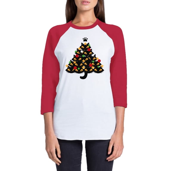 Awkward Styles Xmas T-Shirt Christmas Tree Raglan Shirt Unisex