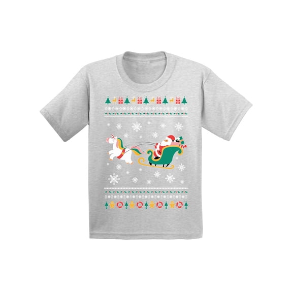 Awkward Styles Xmas T-Shirt for Baby Girls Boys Christmas Santa with Unicorn Baby Shirt