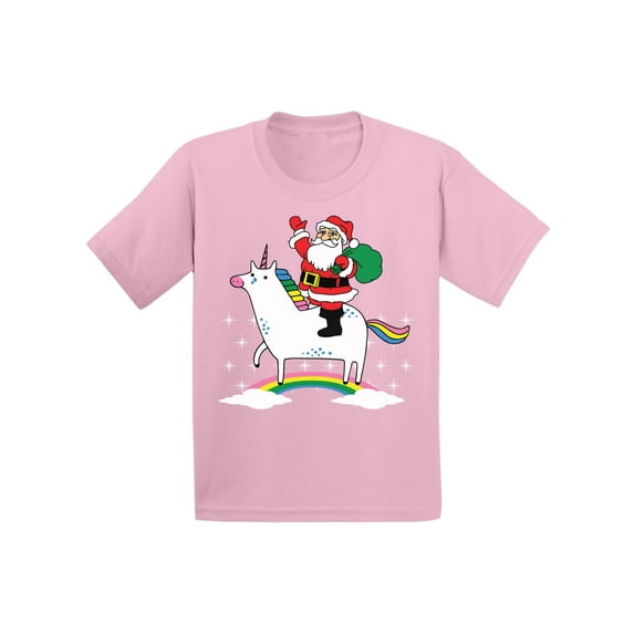 Awkward Styles Xmas T-Shirt for Baby Girls Boys Unicorn Santa Christmas Rainbow Baby Shirt