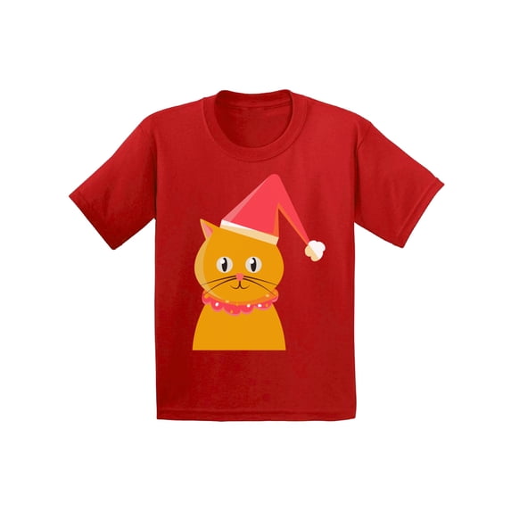 Awkward Styles Xmas T-Shirt for Boys Girls Christmas Cat Kids T Shirts