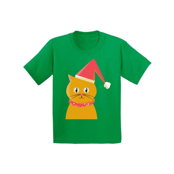 Awkward Styles Xmas T-Shirt for Boys Girls Christmas Cat Kids T Shirts