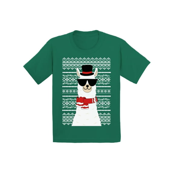Awkward Styles Xmas T-Shirt for Boys Girls Christmas Llama Toddler Shirt
