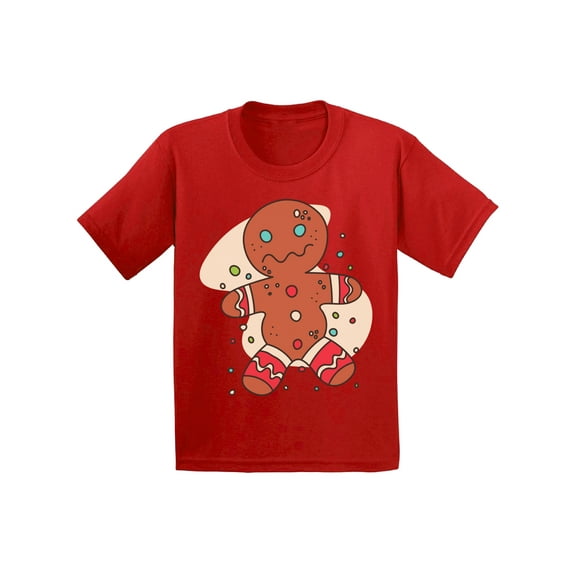 Awkward Styles Xmas T-Shirt for Boys Girls Funny Christmas Gingerbread Toddler Shirt